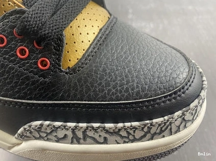 Bmlin Shoes Jordan CK9246- Retro 3 Black Gold 3832 Cement SoftTouch 1014